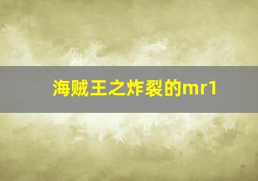 海贼王之炸裂的mr1