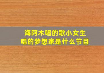 海阿木唱的歌小女生唱的梦想家是什么节目