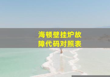 海顿壁挂炉故障代码对照表