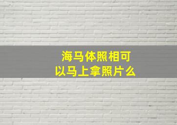 海马体照相可以马上拿照片么