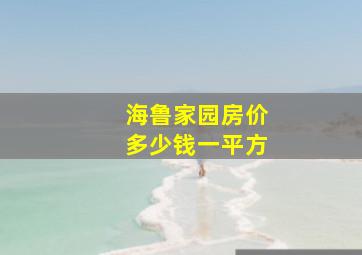 海鲁家园房价多少钱一平方