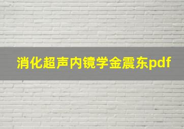 消化超声内镜学金震东pdf