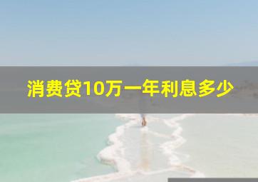 消费贷10万一年利息多少