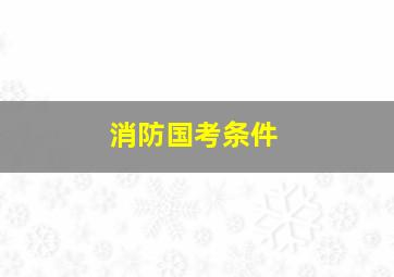 消防国考条件