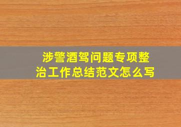 涉警酒驾问题专项整治工作总结范文怎么写