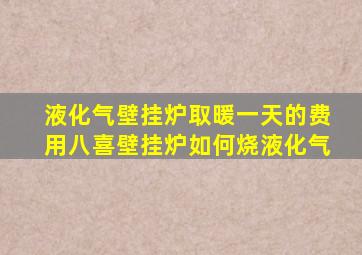 液化气壁挂炉取暖一天的费用八喜壁挂炉如何烧液化气