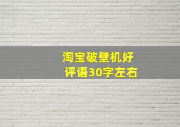 淘宝破壁机好评语30字左右