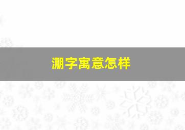 淜字寓意怎样