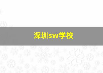 深圳sw学校