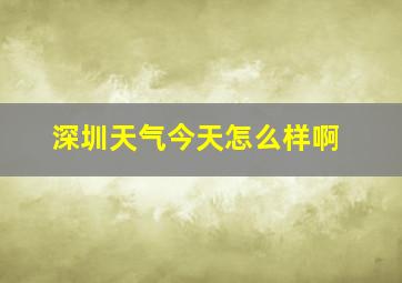 深圳天气今天怎么样啊