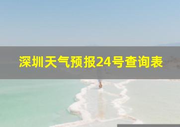 深圳天气预报24号查询表