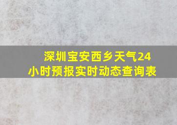 深圳宝安西乡天气24小时预报实时动态查询表