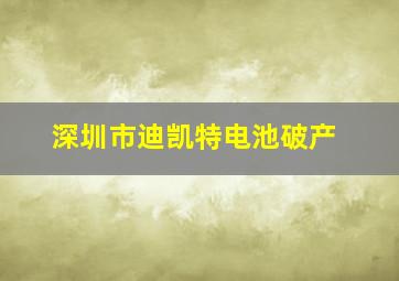 深圳市迪凯特电池破产