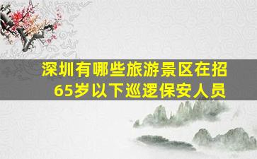 深圳有哪些旅游景区在招65岁以下巡逻保安人员