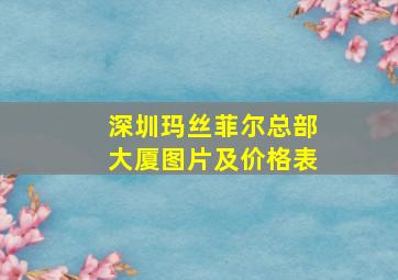 深圳玛丝菲尔总部大厦图片及价格表