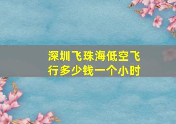 深圳飞珠海低空飞行多少钱一个小时