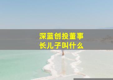 深蓝创投董事长儿子叫什么