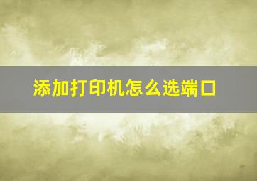 添加打印机怎么选端口