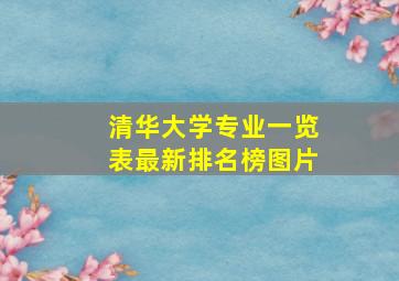 清华大学专业一览表最新排名榜图片