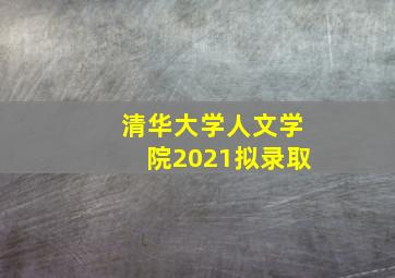 清华大学人文学院2021拟录取