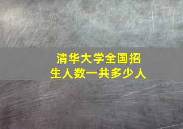 清华大学全国招生人数一共多少人