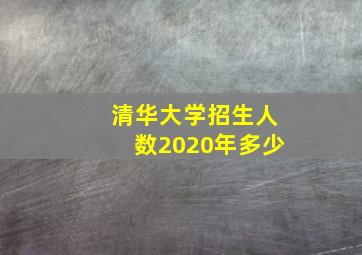 清华大学招生人数2020年多少