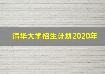 清华大学招生计划2020年