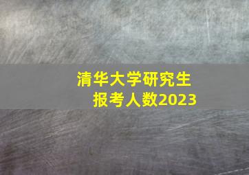 清华大学研究生报考人数2023