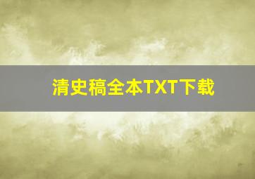 清史稿全本TXT下载