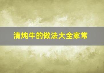 清炖牛的做法大全家常