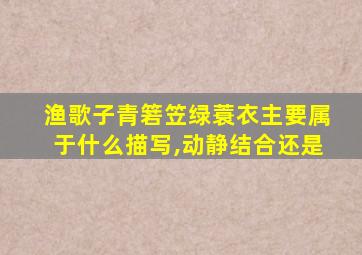 渔歌子青箬笠绿蓑衣主要属于什么描写,动静结合还是