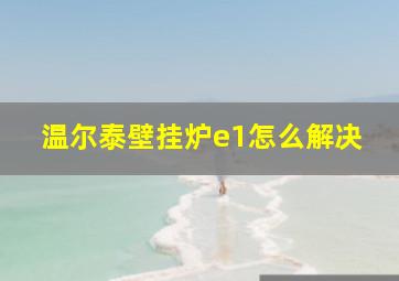 温尔泰壁挂炉e1怎么解决