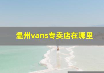 温州vans专卖店在哪里