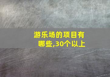 游乐场的项目有哪些,30个以上