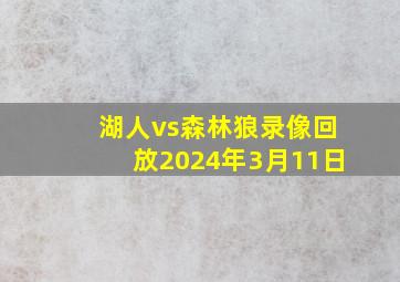 湖人vs森林狼录像回放2024年3月11日