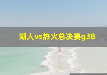 湖人vs热火总决赛g38