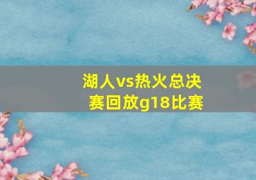 湖人vs热火总决赛回放g18比赛