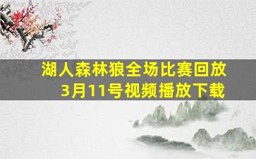 湖人森林狼全场比赛回放3月11号视频播放下载