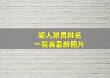 湖人球员排名一览表最新图片