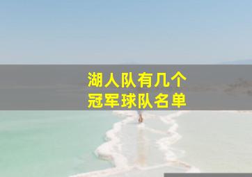 湖人队有几个冠军球队名单