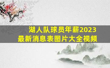 湖人队球员年薪2023最新消息表图片大全视频