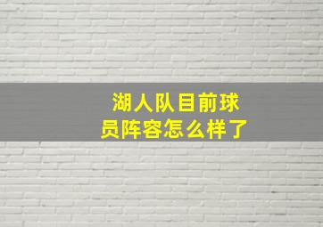 湖人队目前球员阵容怎么样了