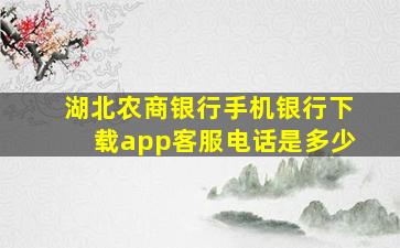 湖北农商银行手机银行下载app客服电话是多少