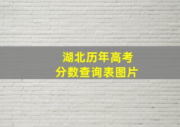 湖北历年高考分数查询表图片