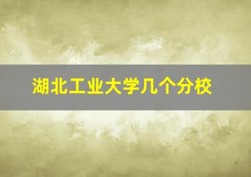 湖北工业大学几个分校