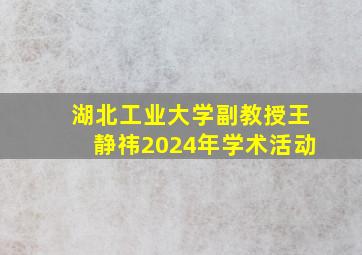 湖北工业大学副教授王静祎2024年学术活动