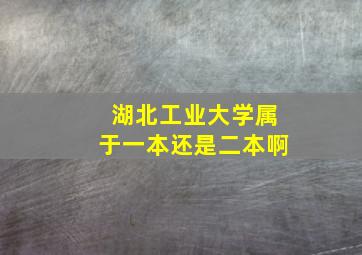 湖北工业大学属于一本还是二本啊