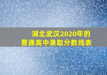 湖北武汉2020年的普通高中录取分数线表