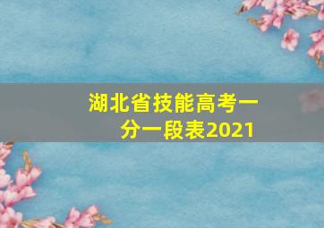 湖北省技能高考一分一段表2021