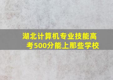 湖北计算机专业技能高考500分能上那些学校